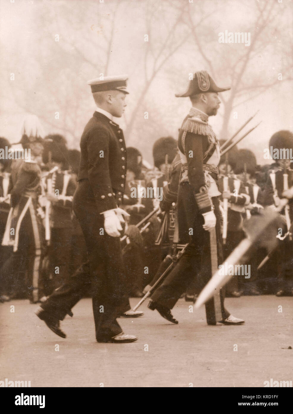 Giorgio V e Principe di Galles ai funerali di Edoardo VII Foto Stock