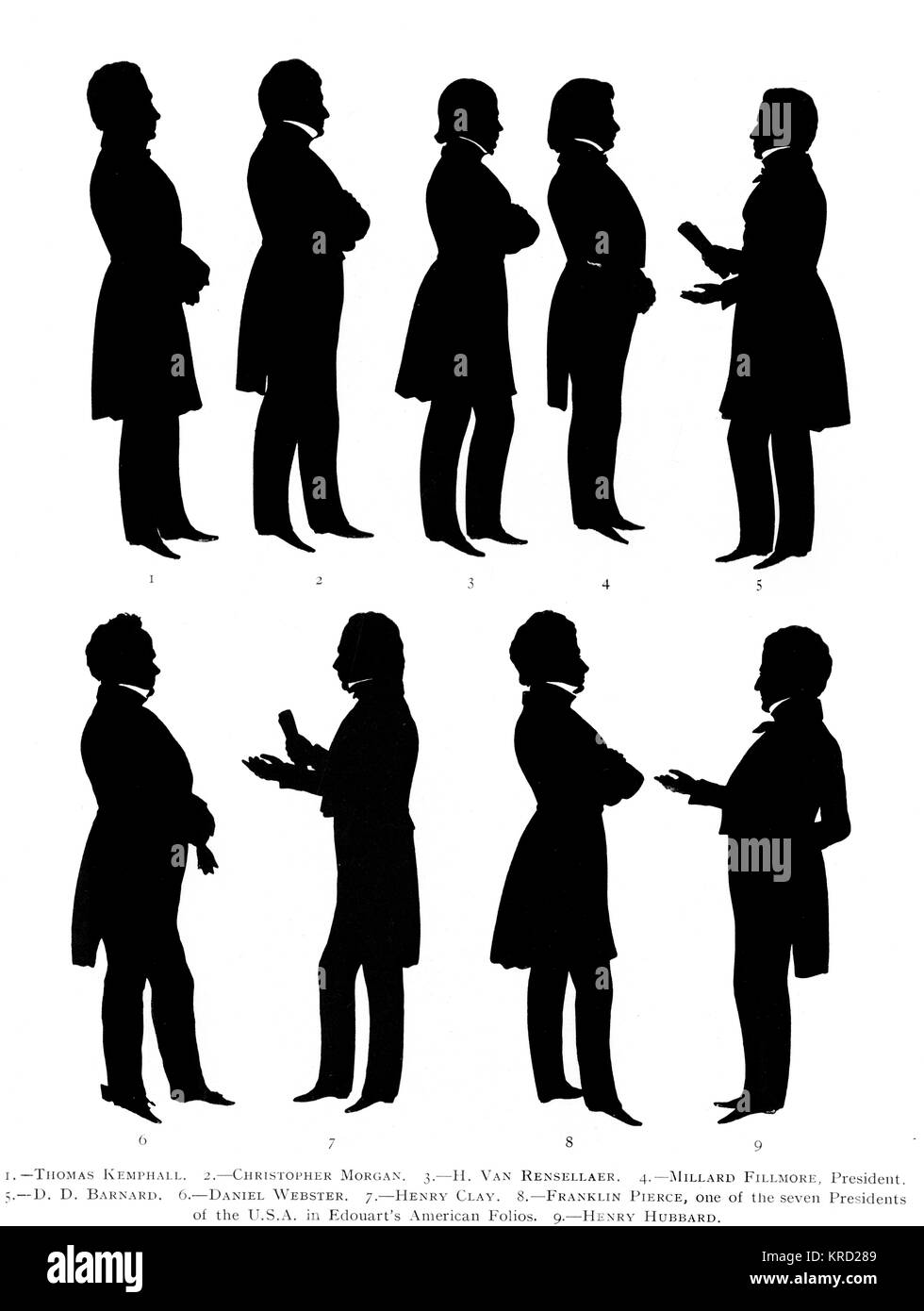 Serie di silhouette di agosto Edouart Foto Stock