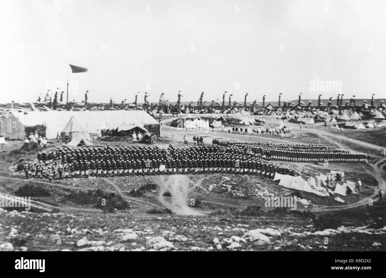 Russo-Guerra Turca, truppe russe Campeggio Foto Stock