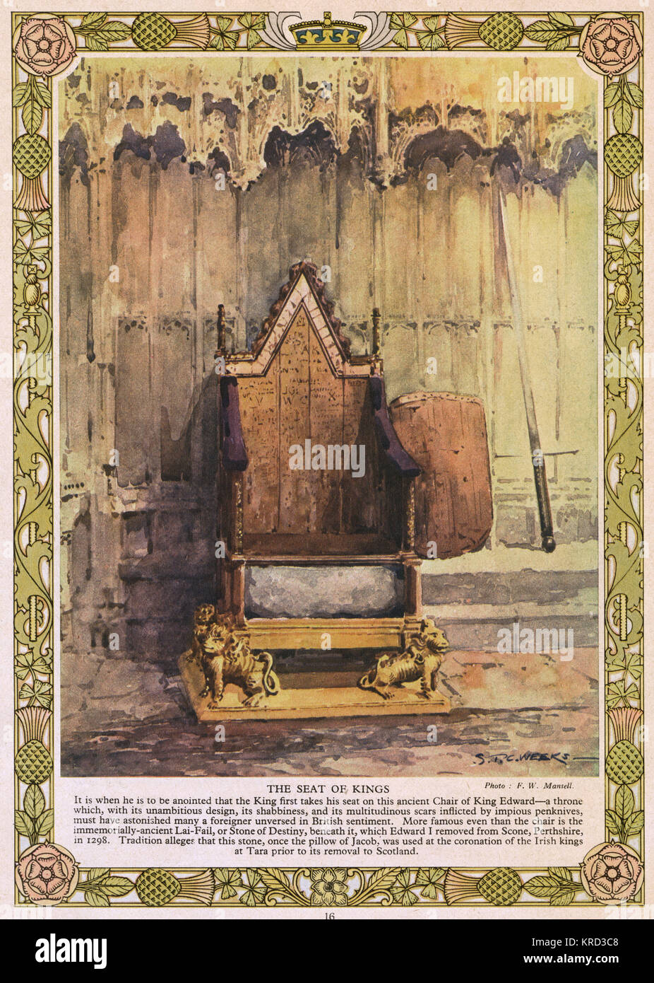 St Edward's Chair - sedia di incoronazione Foto Stock