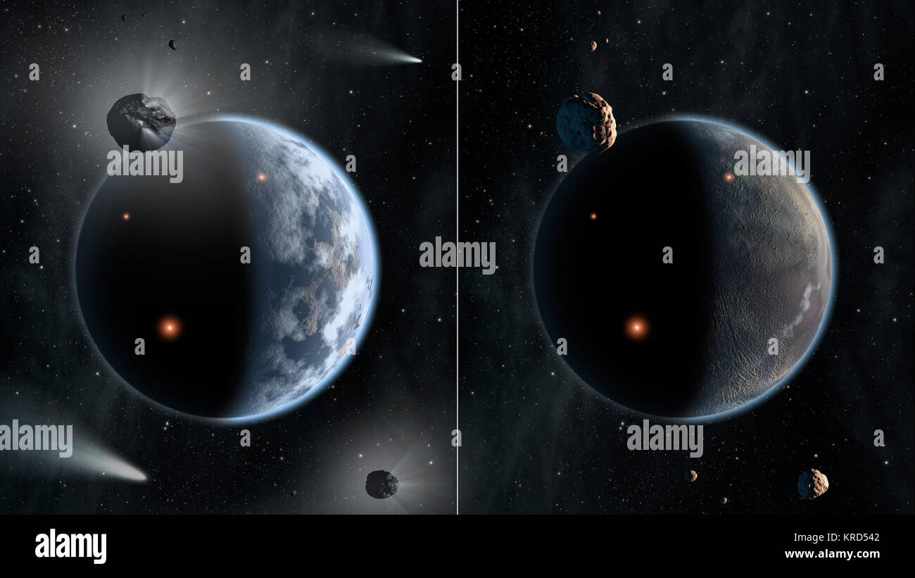Un racconto di due mondi - silicato di carbonio Versus pianeti Foto Stock