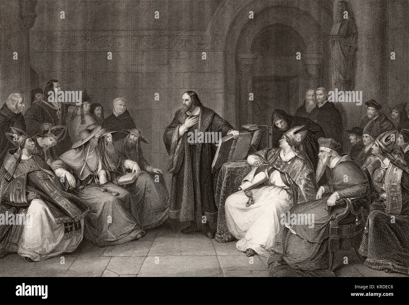 Jan Hus al Concilio di Costanza Foto Stock