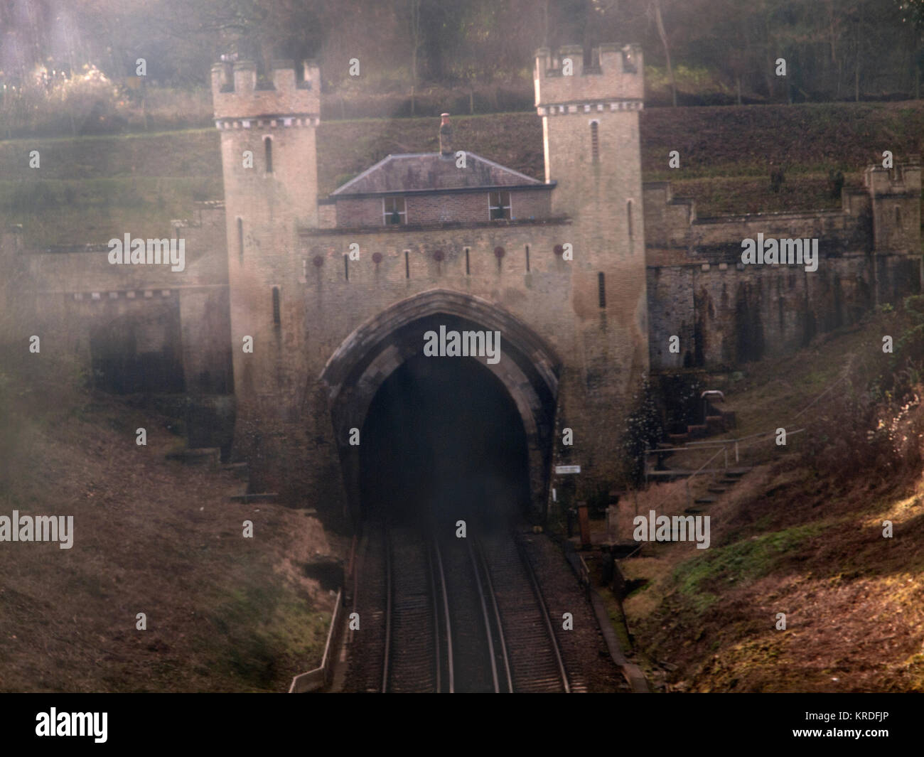 Il Clayton Tunnel sulla Brighton Main Line in Sussex Foto Stock