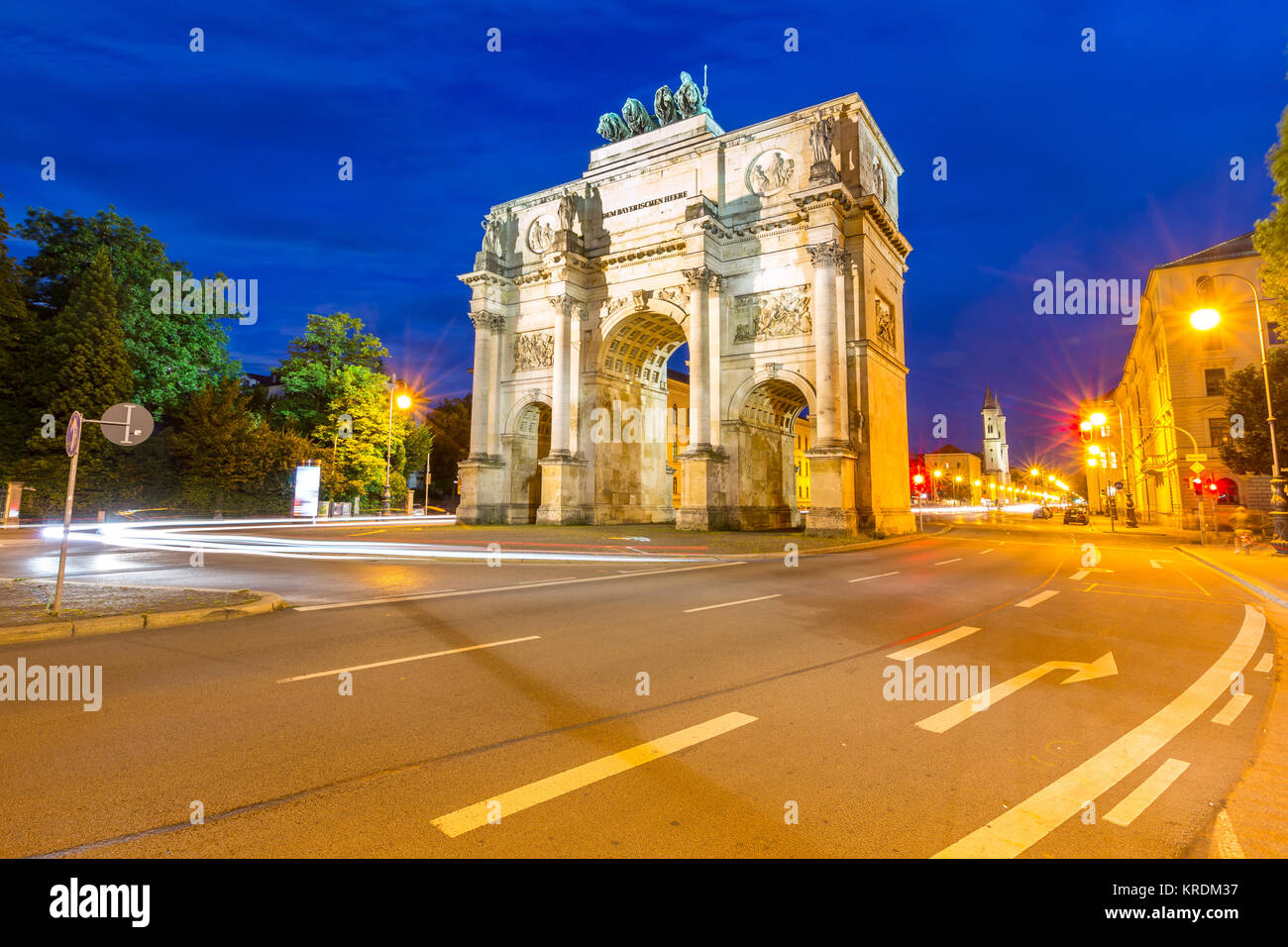 Arco della Vittoria a Monaco di Baviera Foto Stock