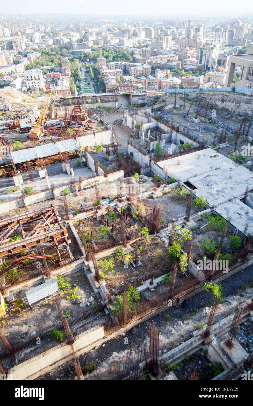 Sito in costruzione dal di sopra Foto Stock