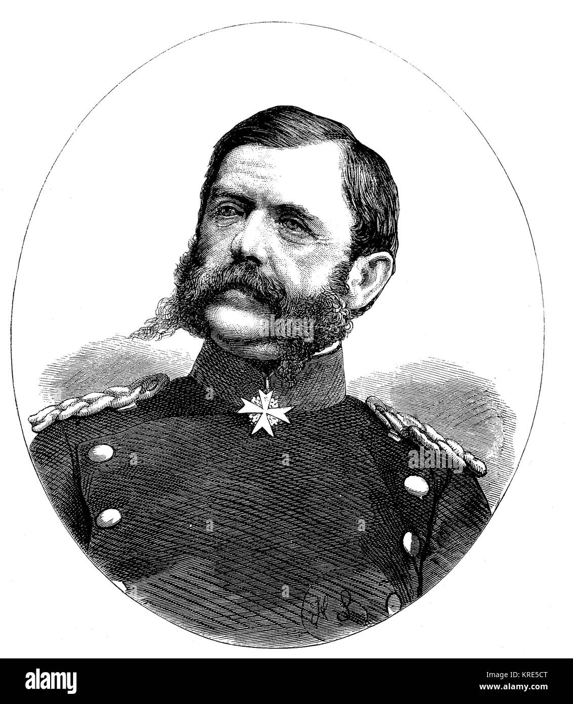 Theophil Eugen Anton von Podbielski, 17 Ottobre 1814 - 31 ottobre 1879, è stato un generale prussiano della cavalleria, nella guerra franco-prussiana del 1870/1871 Foto Stock