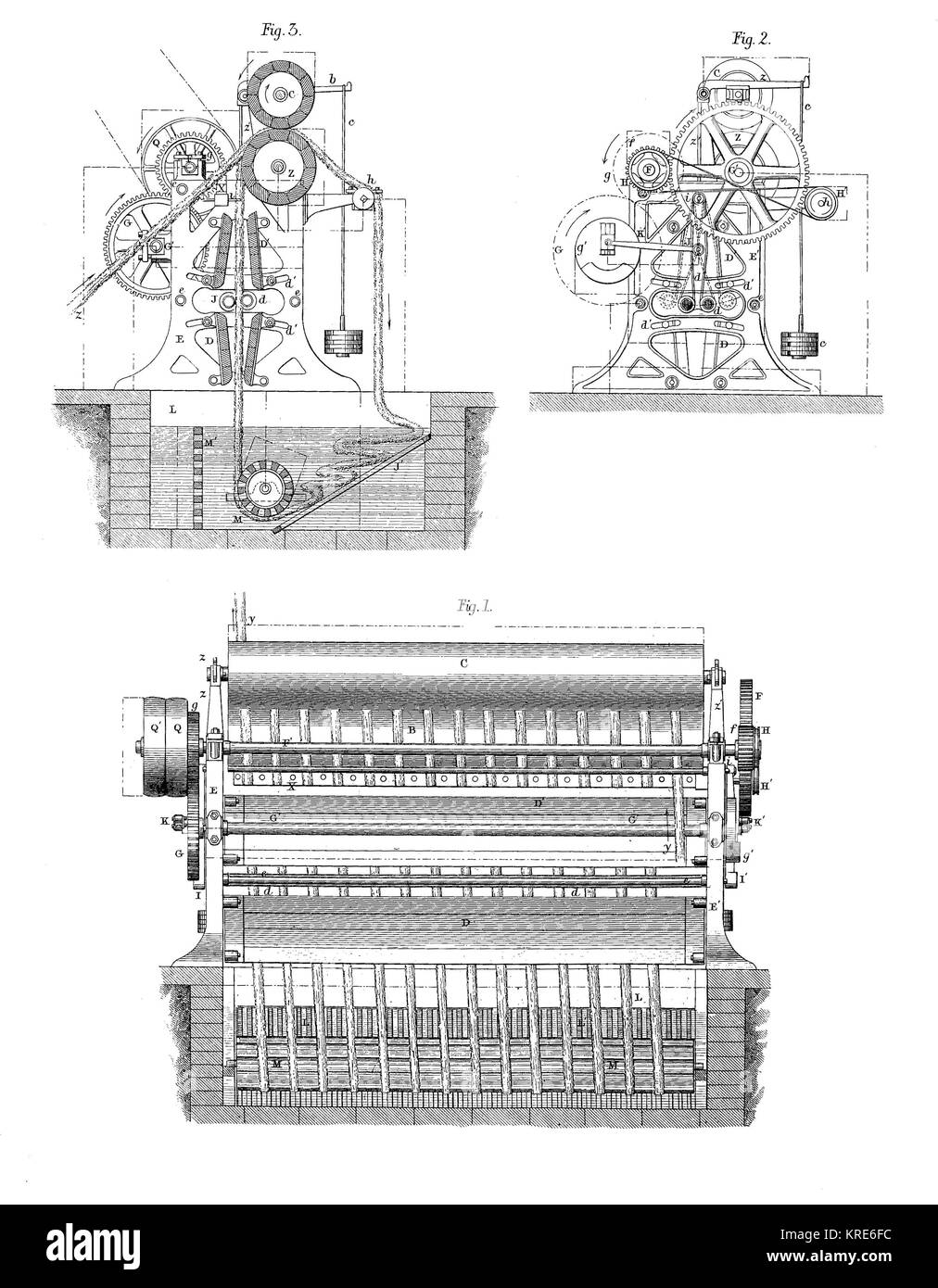 Disegno di una macchina di lavaggio di tessuti, prodotto industriale a partire dall'anno 1880, digital Riproduzione migliorata di una xilografia a partire dall'anno 1880 Foto Stock