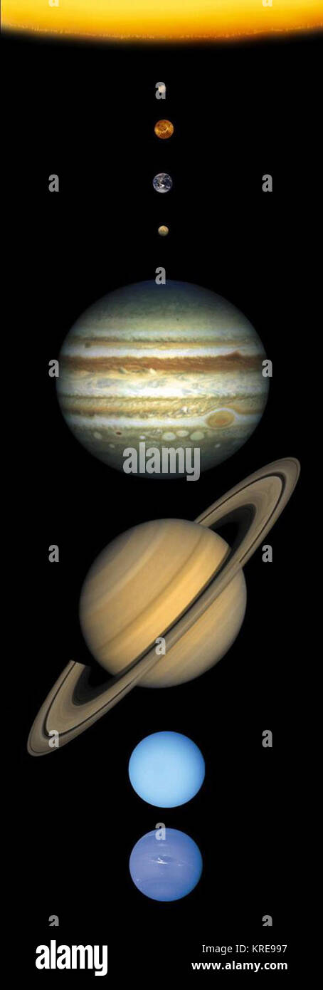 Sistema solare scala v Foto Stock