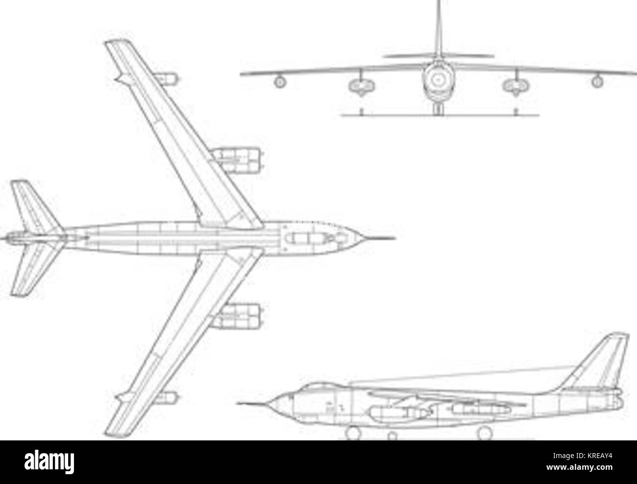 B-47 3-view Foto Stock