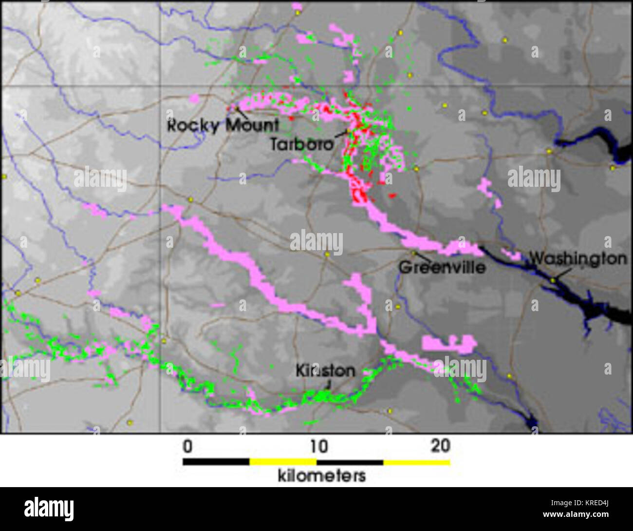 Floyd mappa alluvione Foto Stock