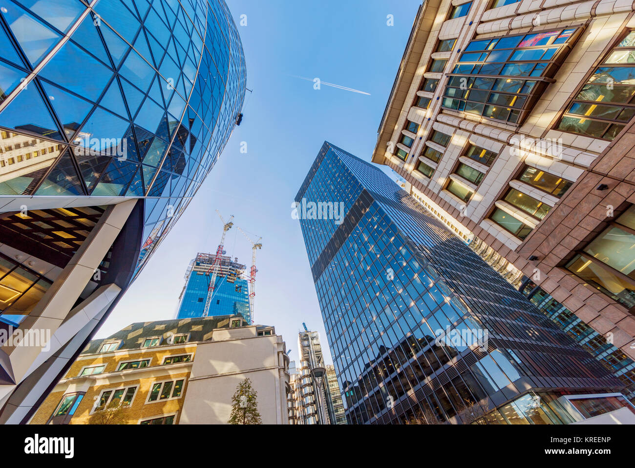 LONDON, Regno Unito - 26 ottobre: questa è una vista della città di nel distretto finanziario londinese architettura in ottobre 26, 2017 a Londra Foto Stock