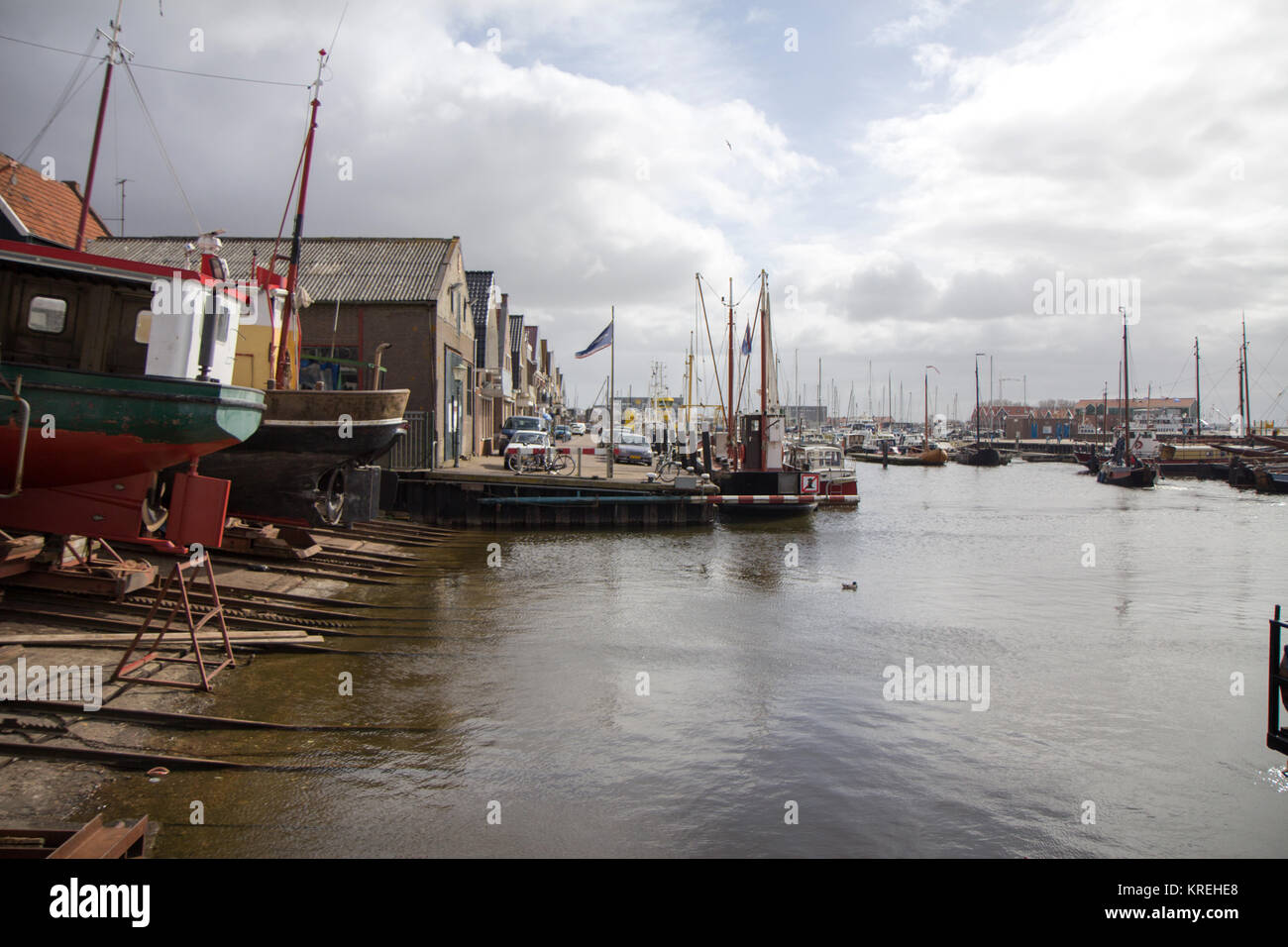 Un piccolo porto nei Paesi Bassi. Foto Stock