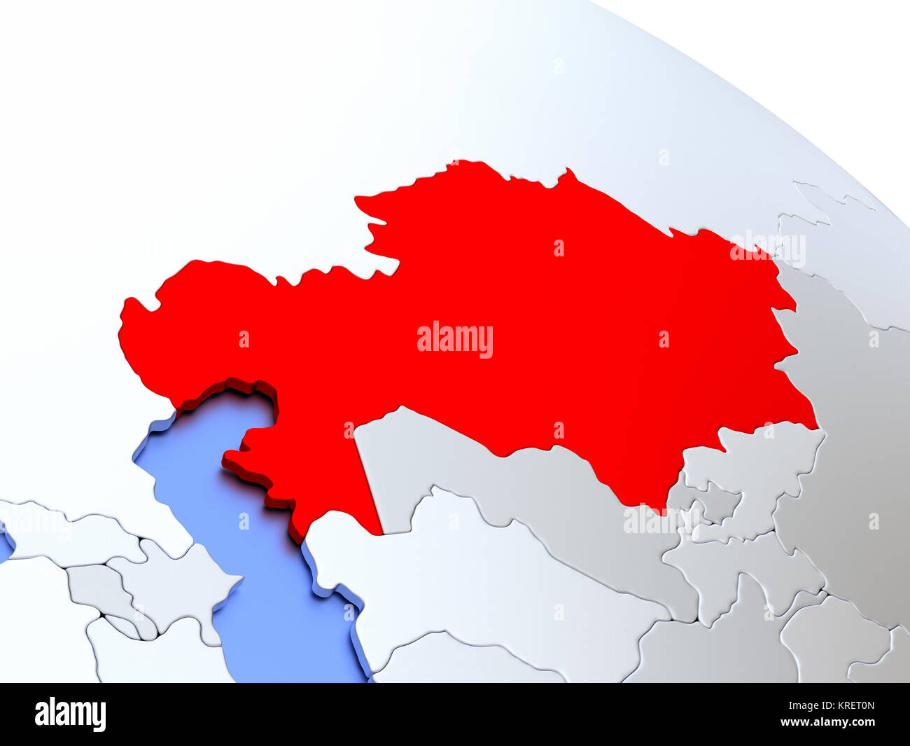 Il Kazakistan sulla mappa del mondo Foto Stock