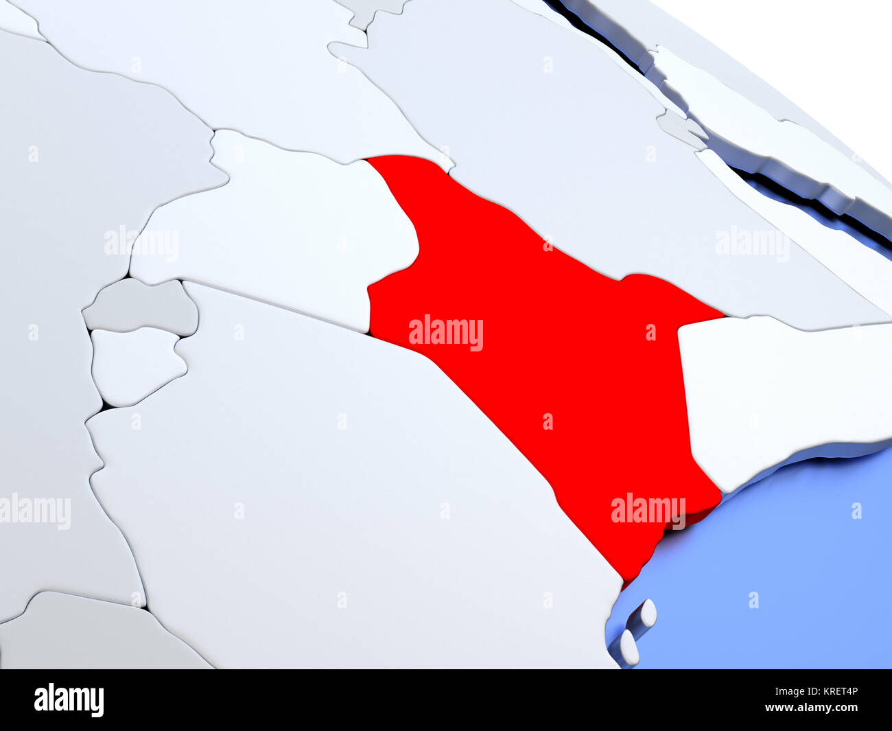 Kenya sulla mappa del mondo Foto Stock