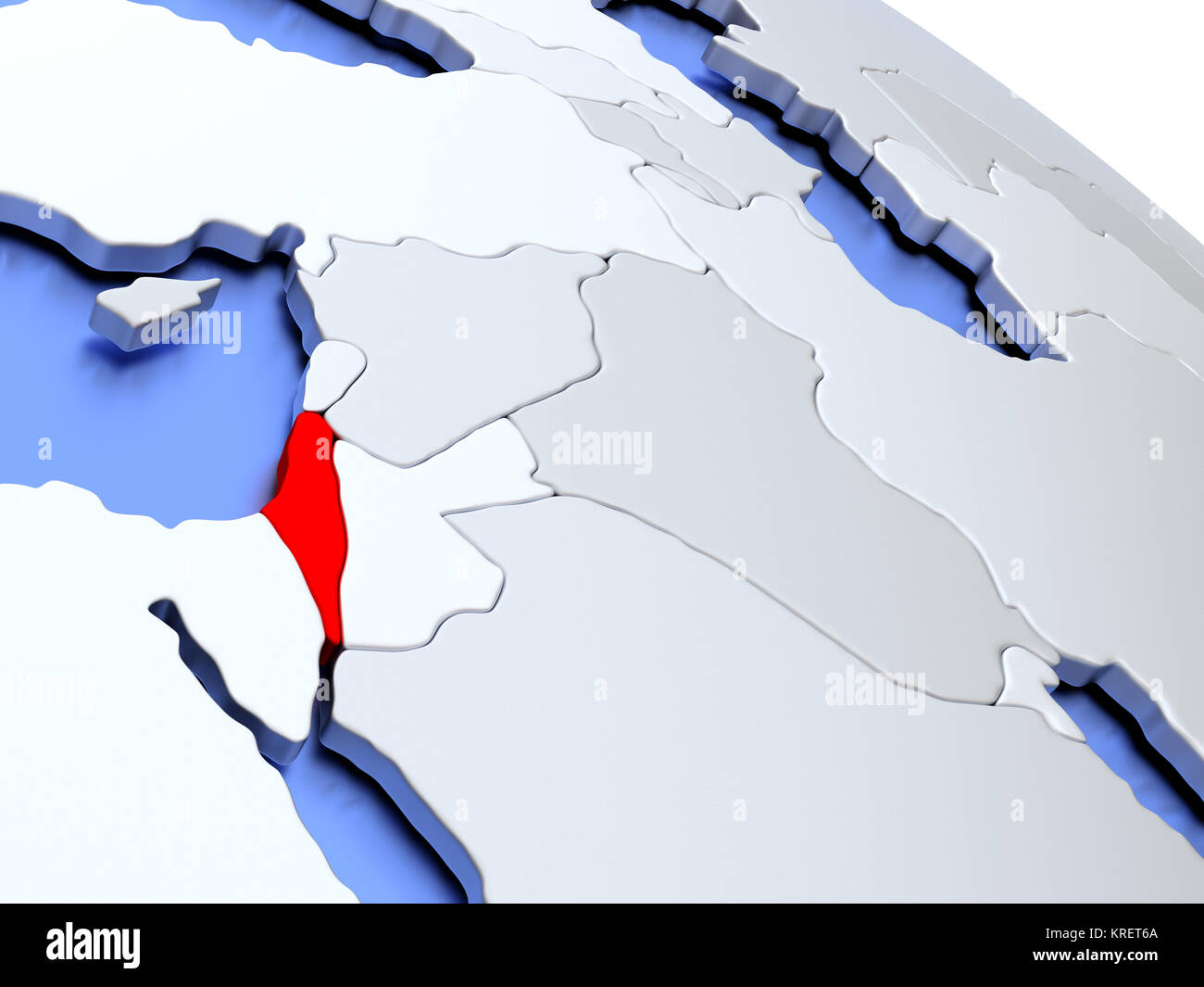 Israele sulla mappa del mondo Foto Stock