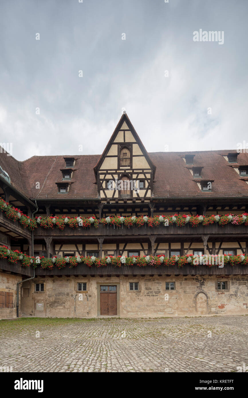 Alte Hofhaltung, vecchio cortile, Museo Storico della città di Bamberg, Baviera, Germania Foto Stock