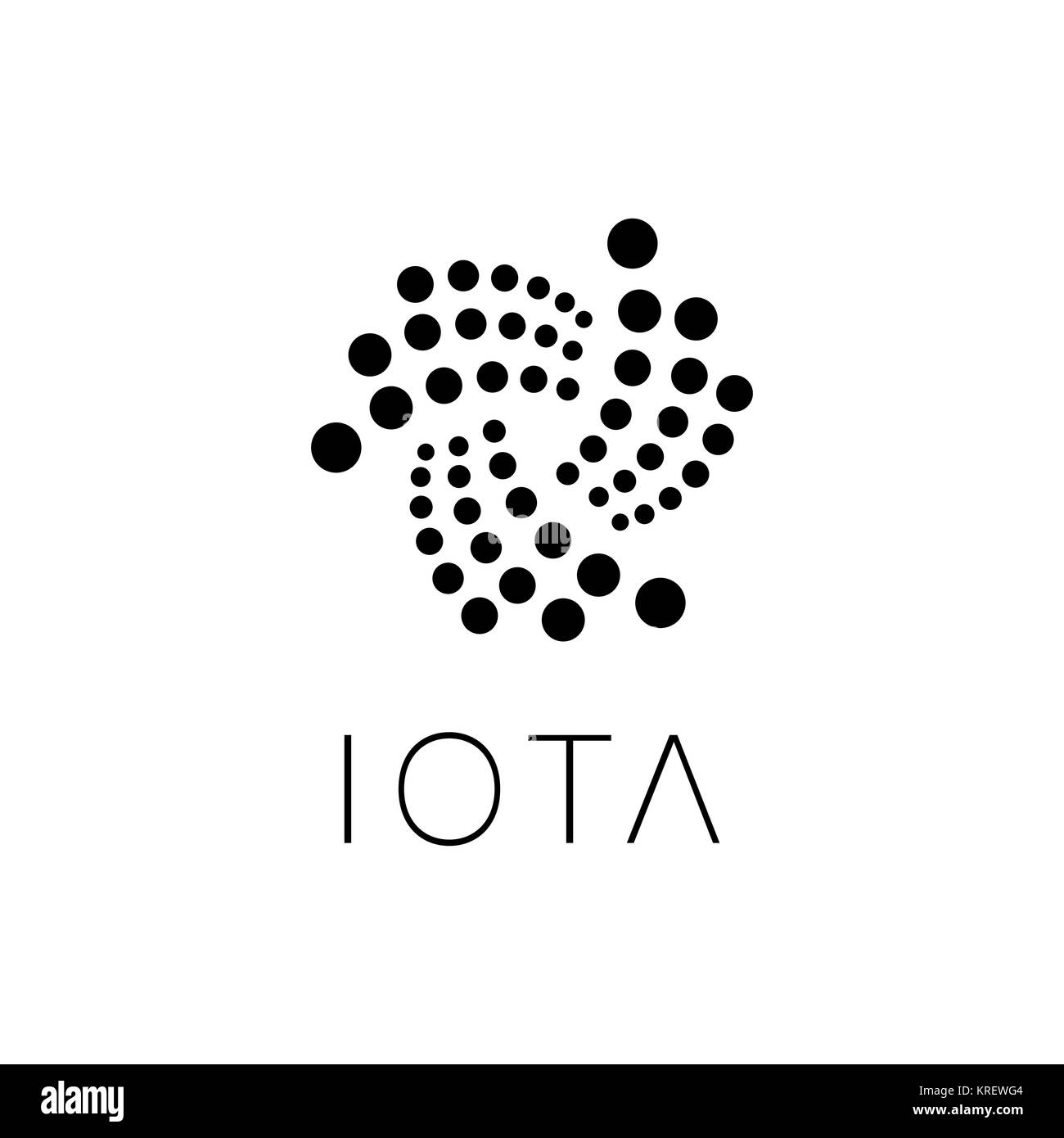 La IOTA Crypto moneta virtuale, vettore illustrazione, file EPS Illustrazione Vettoriale