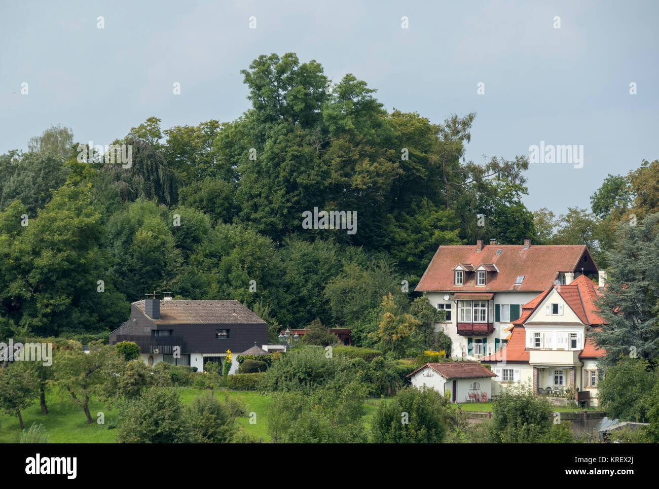 Vista di alloggiamento nella città di Bamberg, Baviera, Germania Foto Stock