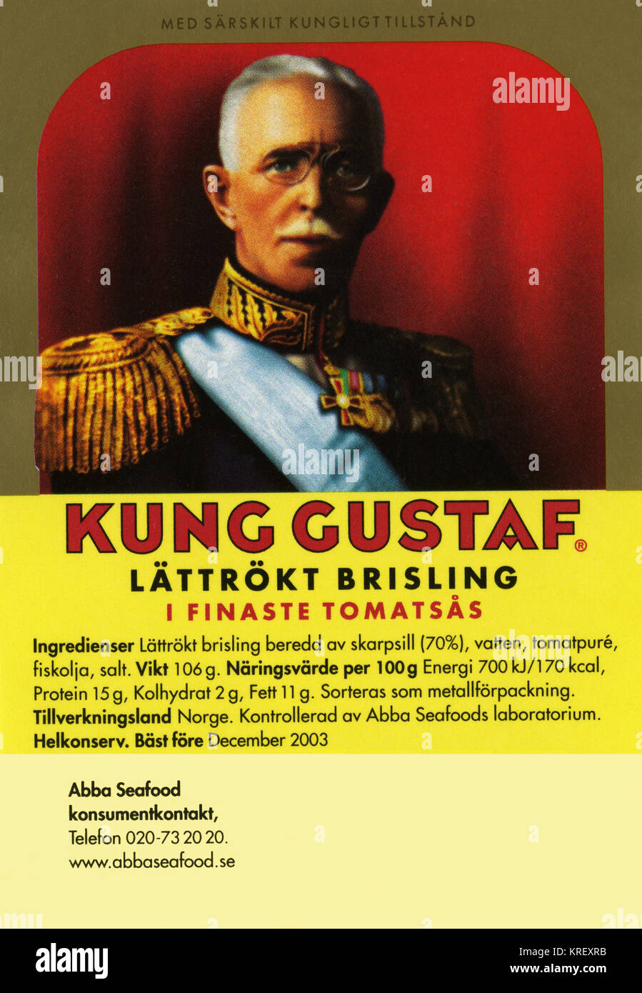 Re Gustavo Lattrokt Brisling Foto Stock