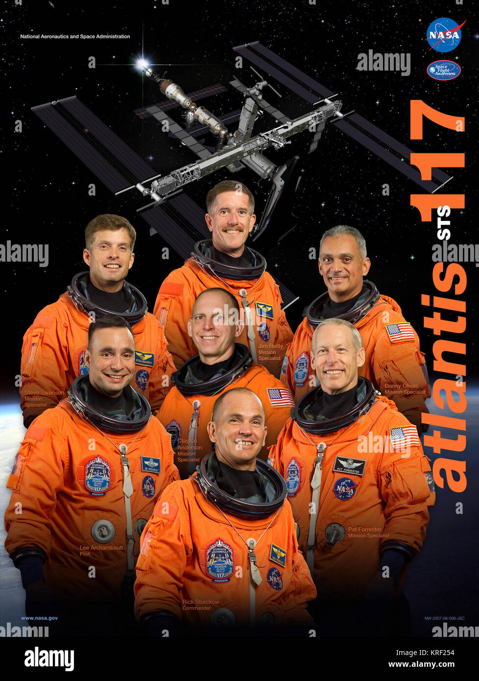 STS-117 equipaggio Poster STS117 crewposter Foto Stock