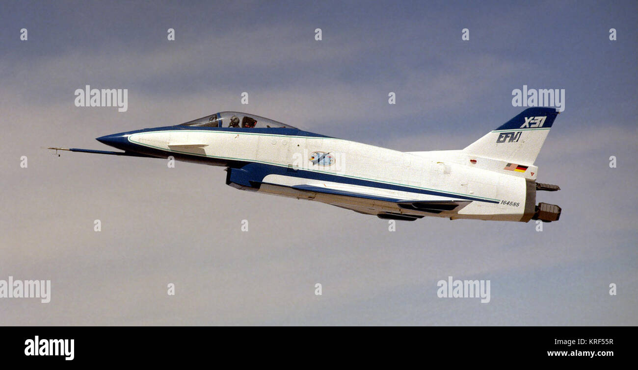 X-31 Enhanced Fighter manovrabilità aeromobile in volo Foto Stock