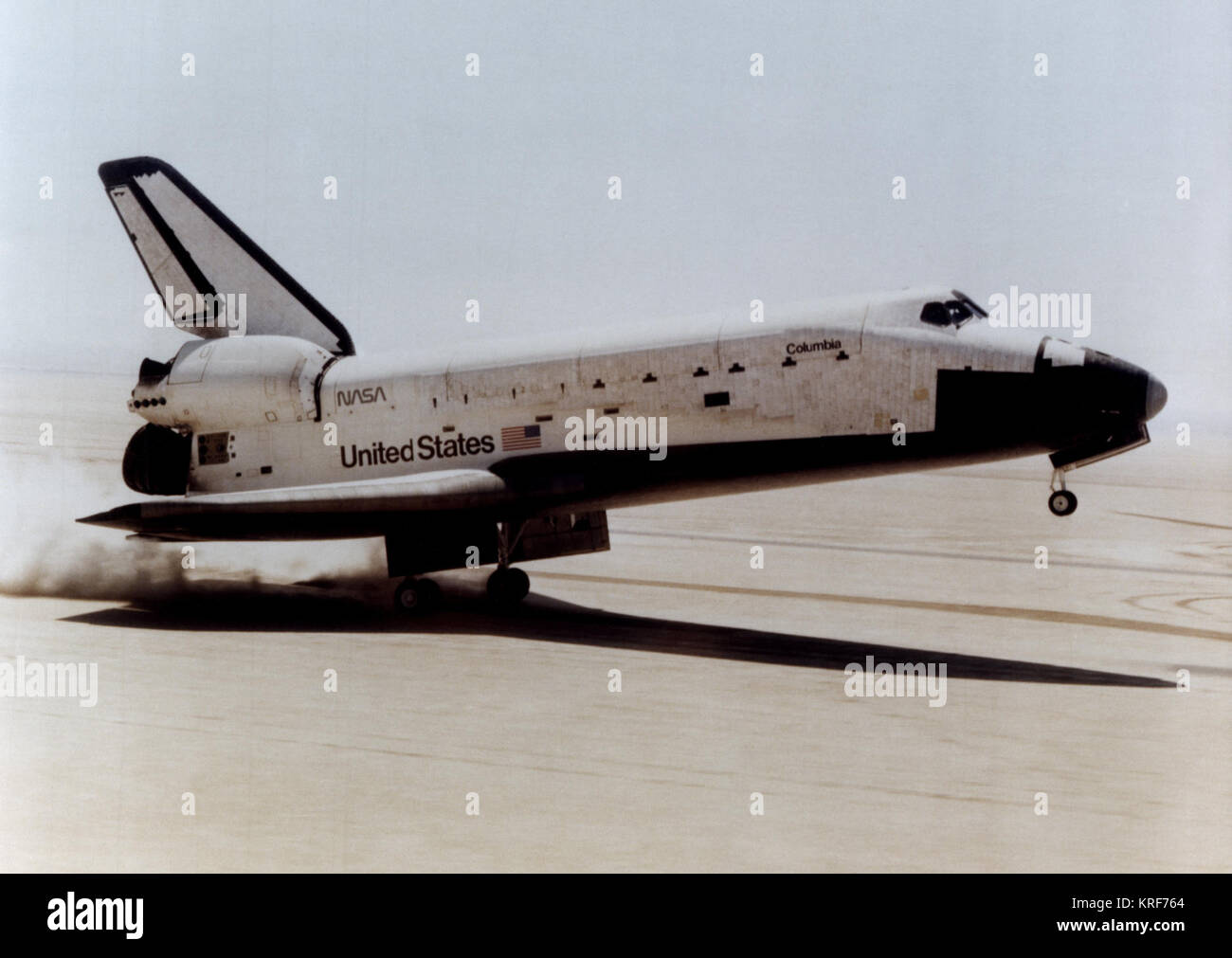 La Columbia lo sbarco su Rogers dry lake.triddle Foto Stock