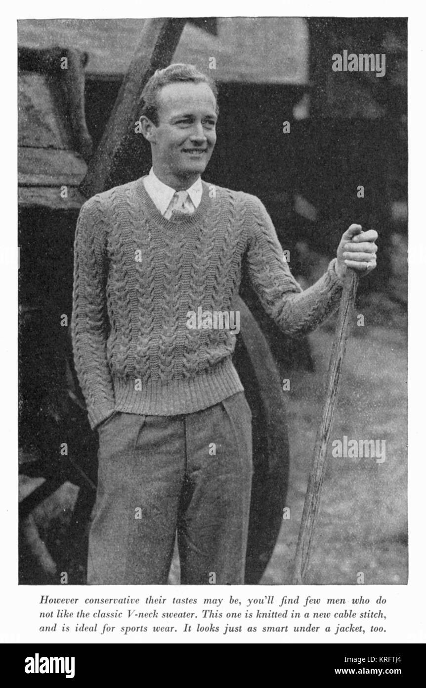 Maglione con collo a V, circa 1941 Foto Stock