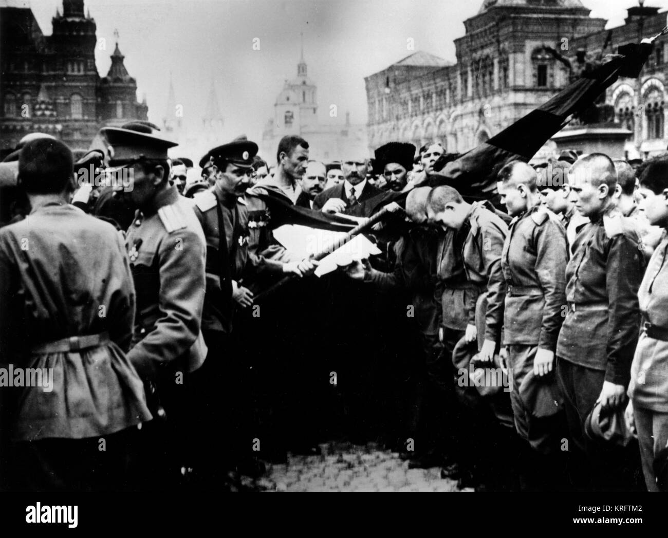 WW1 giuramento di Allegianza - Battaglione di morte delle donne, Russia Foto Stock