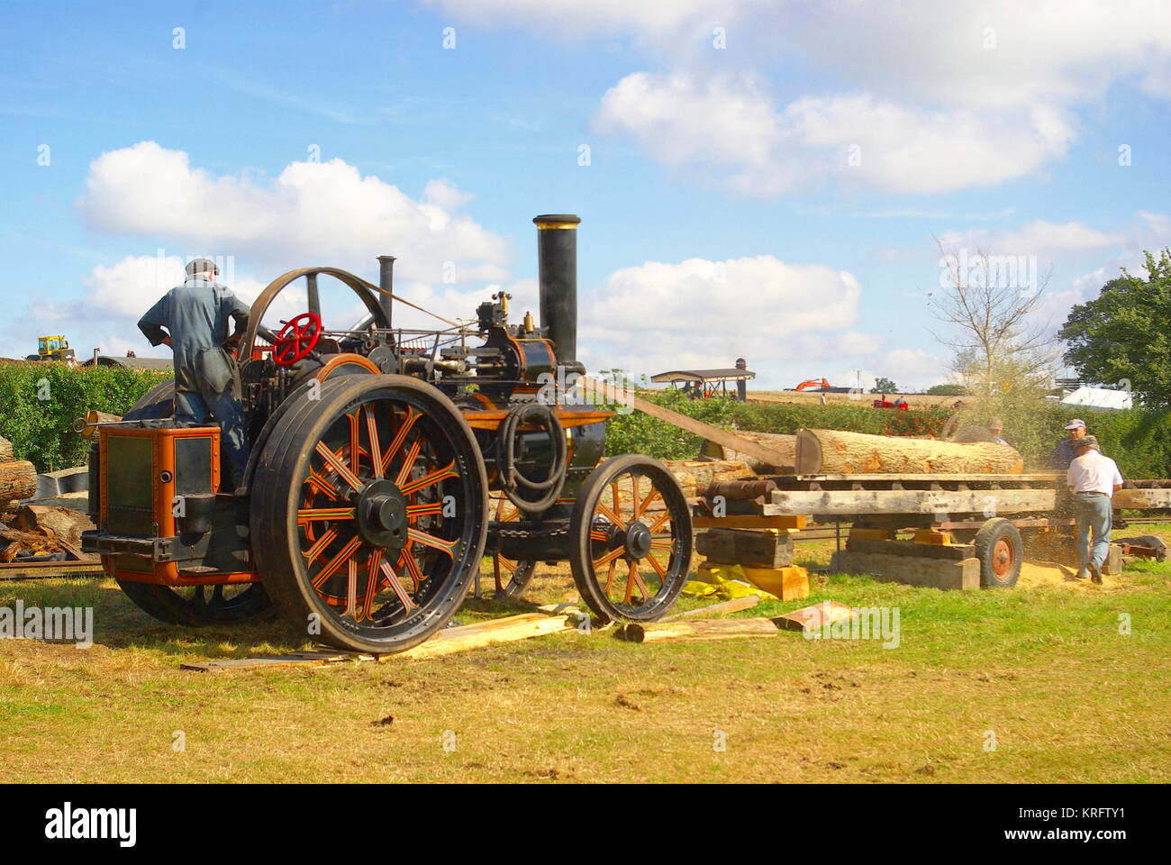 Welland Steam Fair, vicino a Malvern, Worcestershire, con tutti i tipi di veicoli agricoli e modelli in mostra. Foto Stock