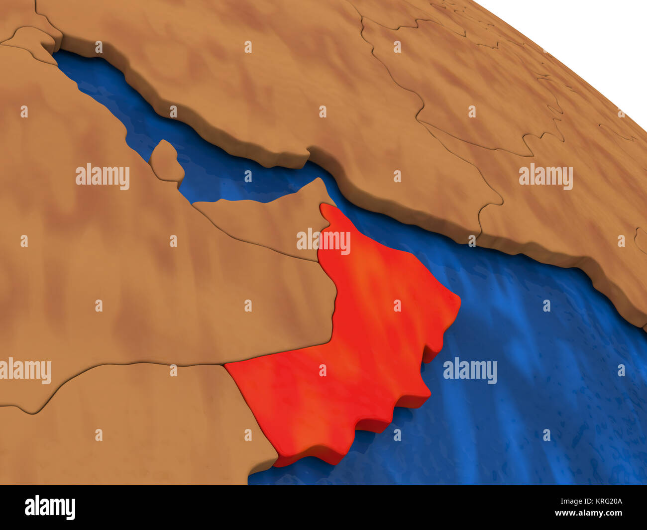 Oman sul globo in legno Foto Stock