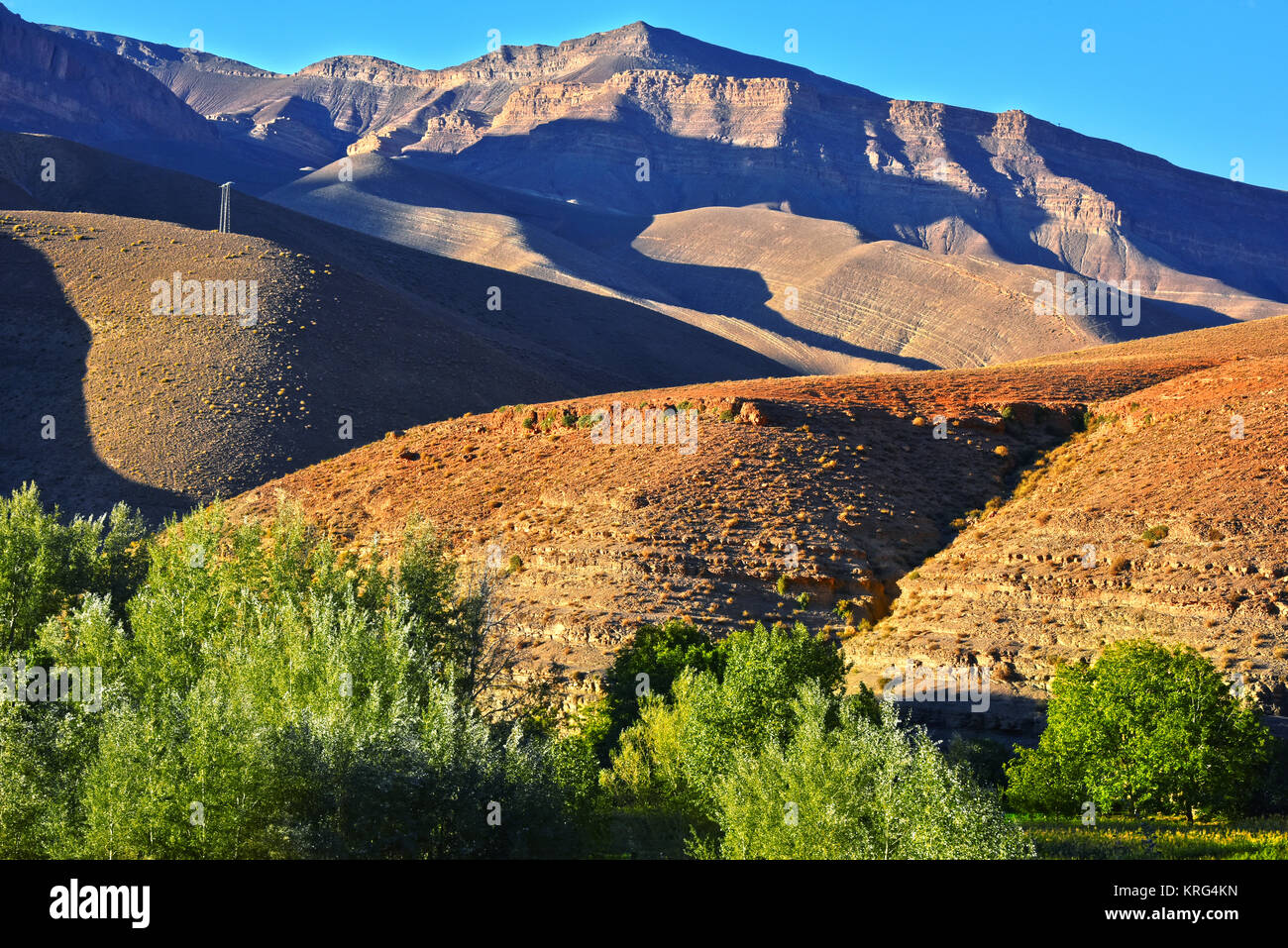 Vista del paesaggio dell'Alto Atlante, Marocco Foto Stock