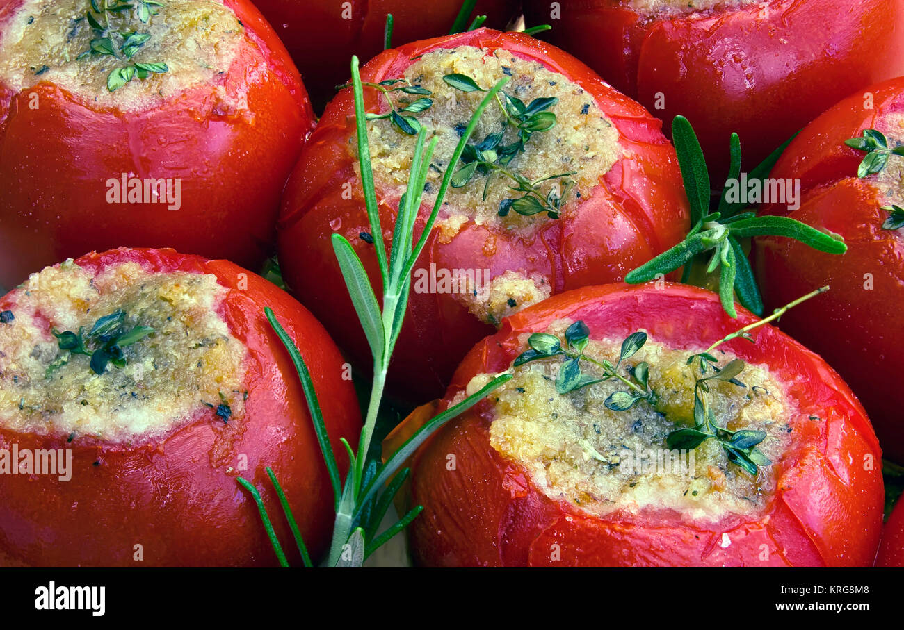 Gegrillte Tomaten provencalische arte Foto Stock
