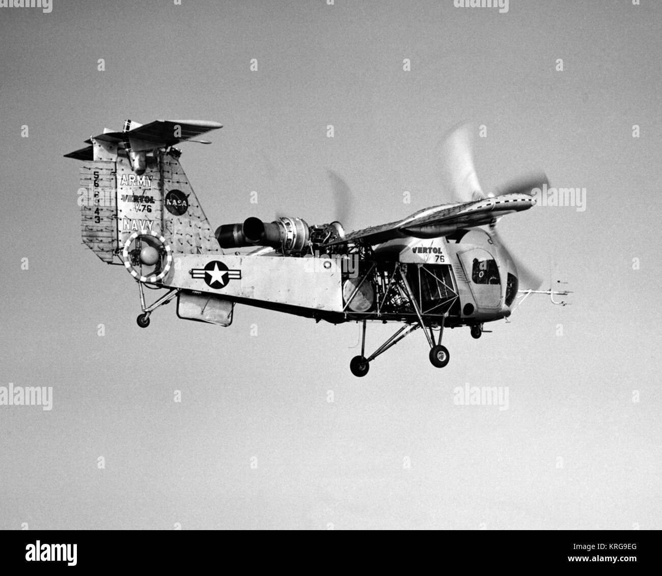 Vertol VZ-2 (VERTOL 76) in volo 1960 (aft vista) Foto Stock