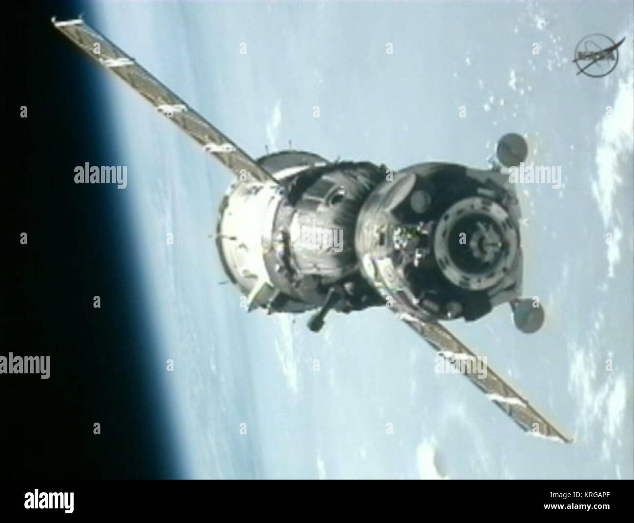 Soyuz TMA-05M navicella spaziale si avvicina alla Stazione Spaziale Internazionale Foto Stock