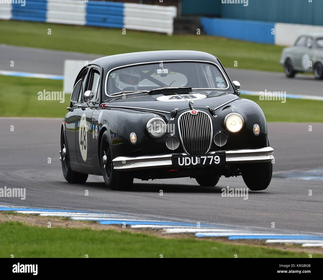 Richard Butterfield, Peter Dorlin, Jaguar Mk1, Historic Racing Drivers Club, HRDC, pre-60 touring cars, TC63, Donington storica festa, 2017, motore Foto Stock