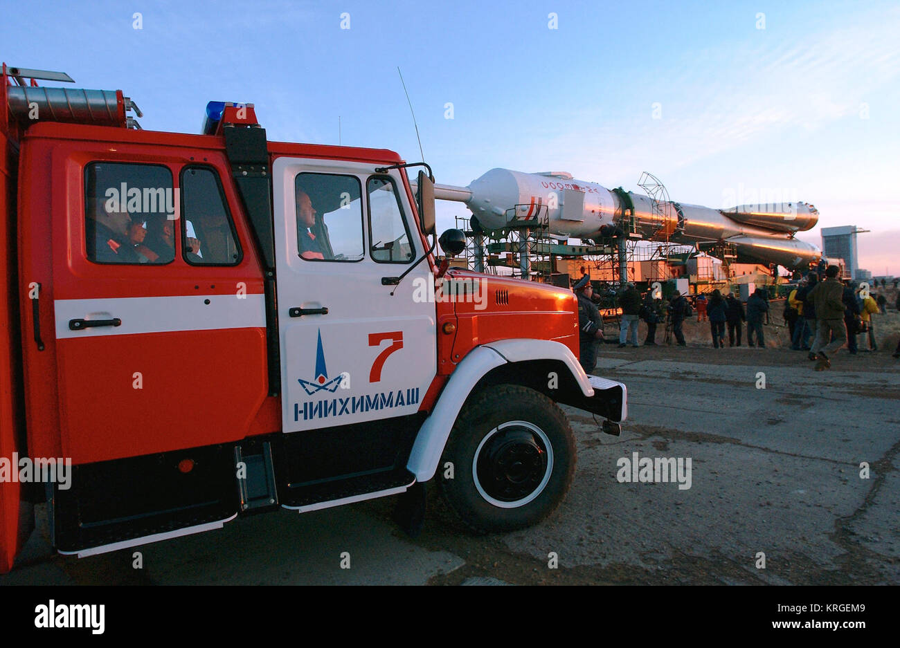 Motori Antincendio prima al momento del lancio Foto Stock