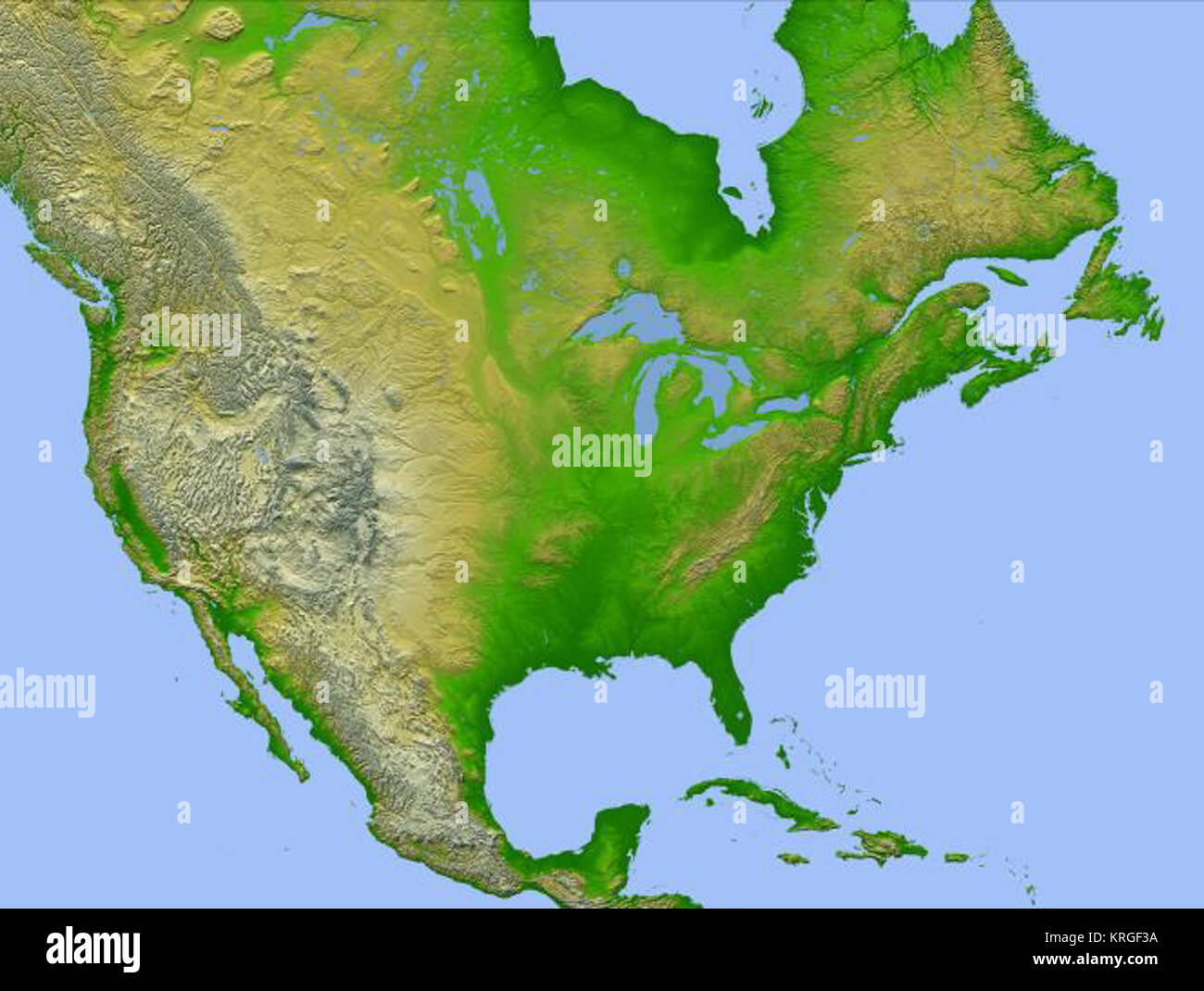 Mappa.USA sollievo Foto Stock