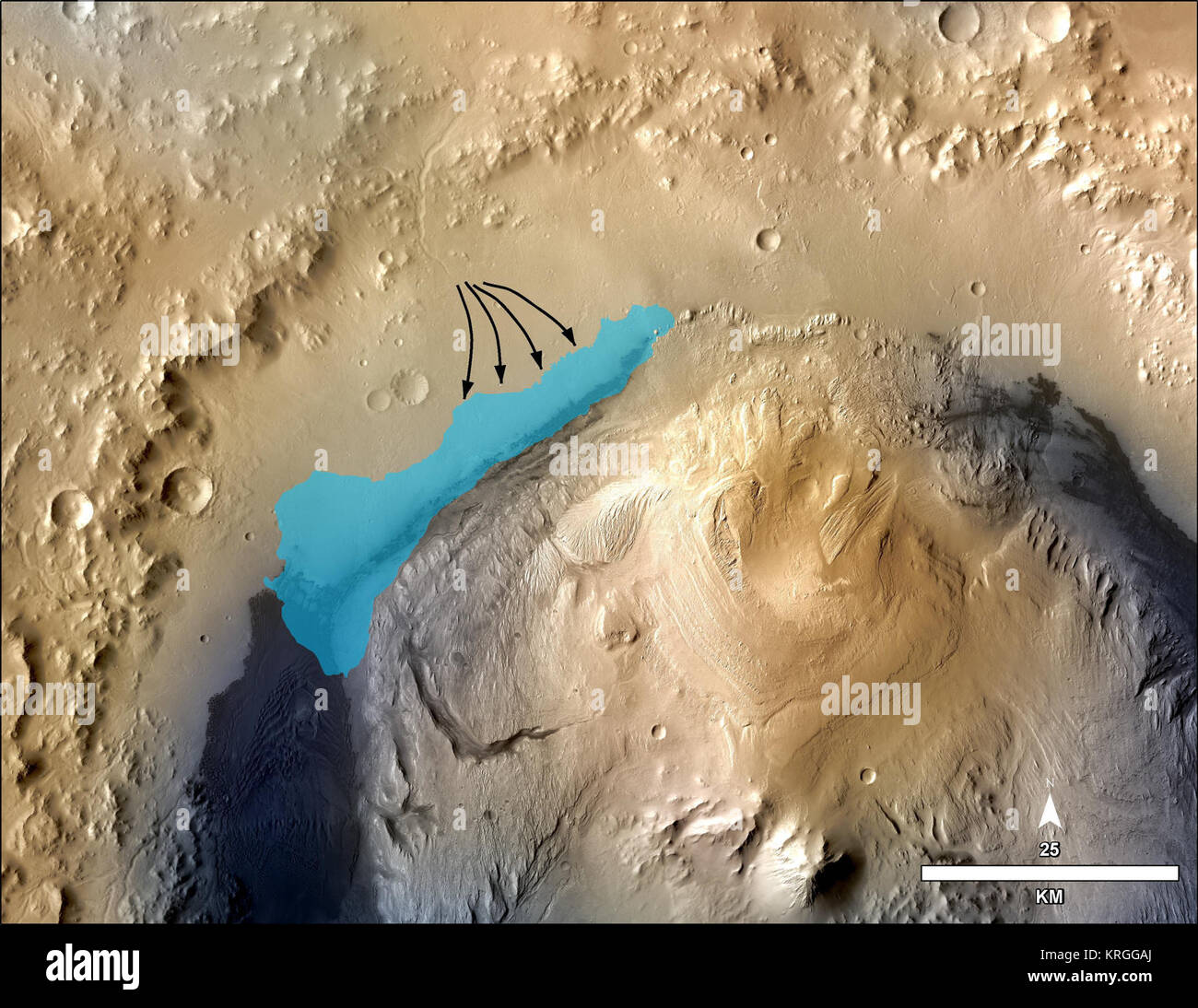 PIA17596-MarsCuriosityRover-AncientLago-20131209 Foto Stock