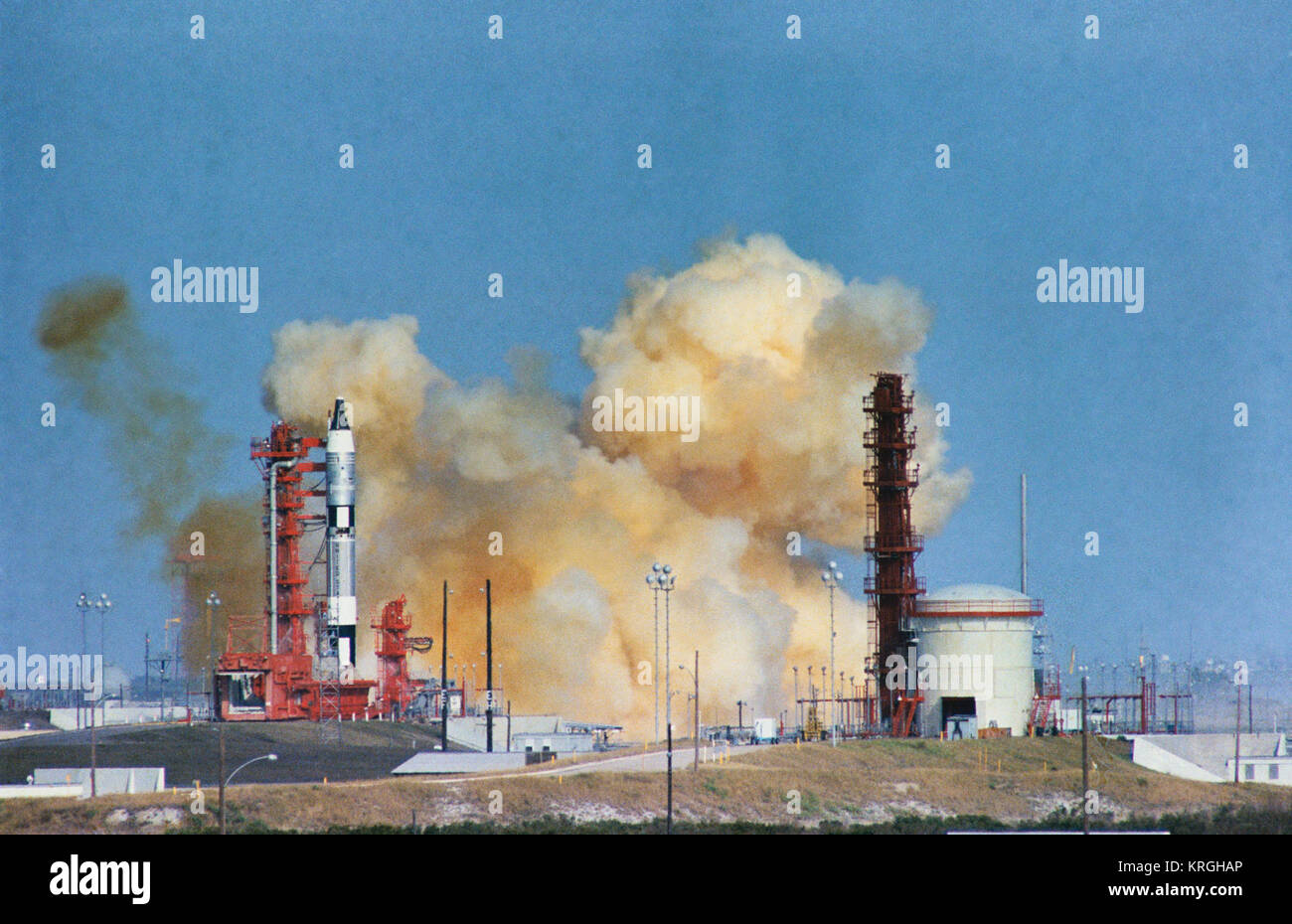 Gemini 6 interruzione del lancio Foto Stock
