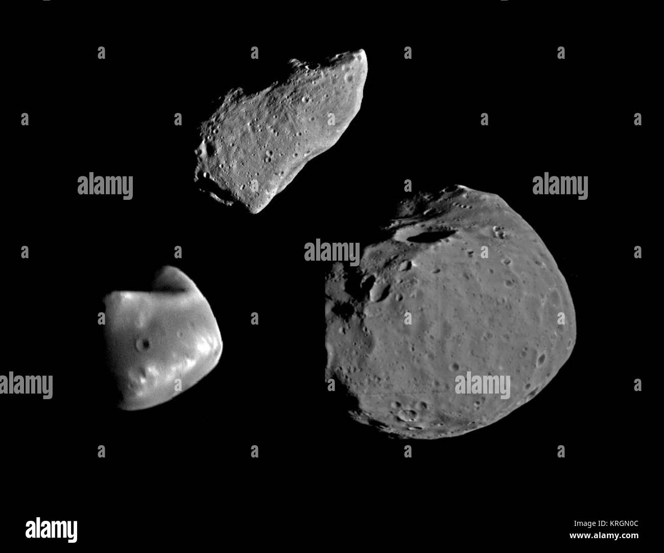 Gaspra Deimos e Phobos Foto Stock