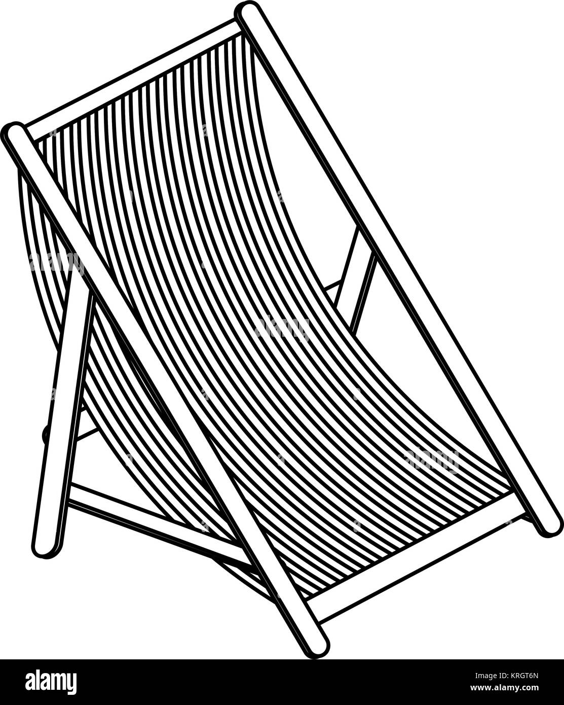 Sedia a sdraio in spiaggia isolata Illustrazione Vettoriale