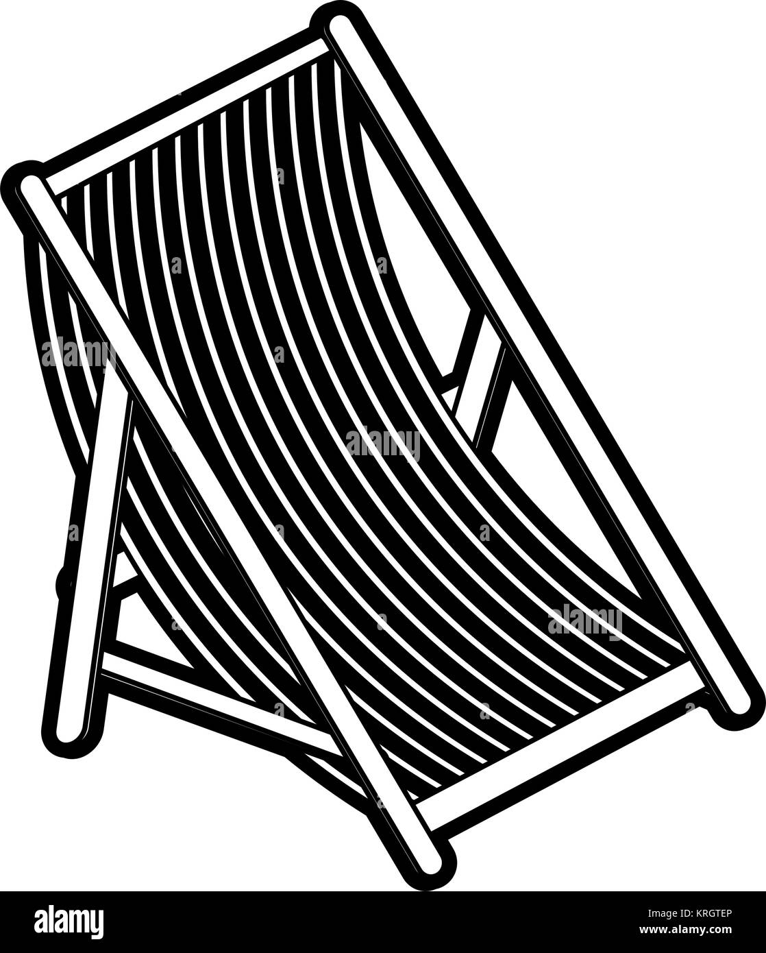 Sedia a sdraio in spiaggia isolata Illustrazione Vettoriale