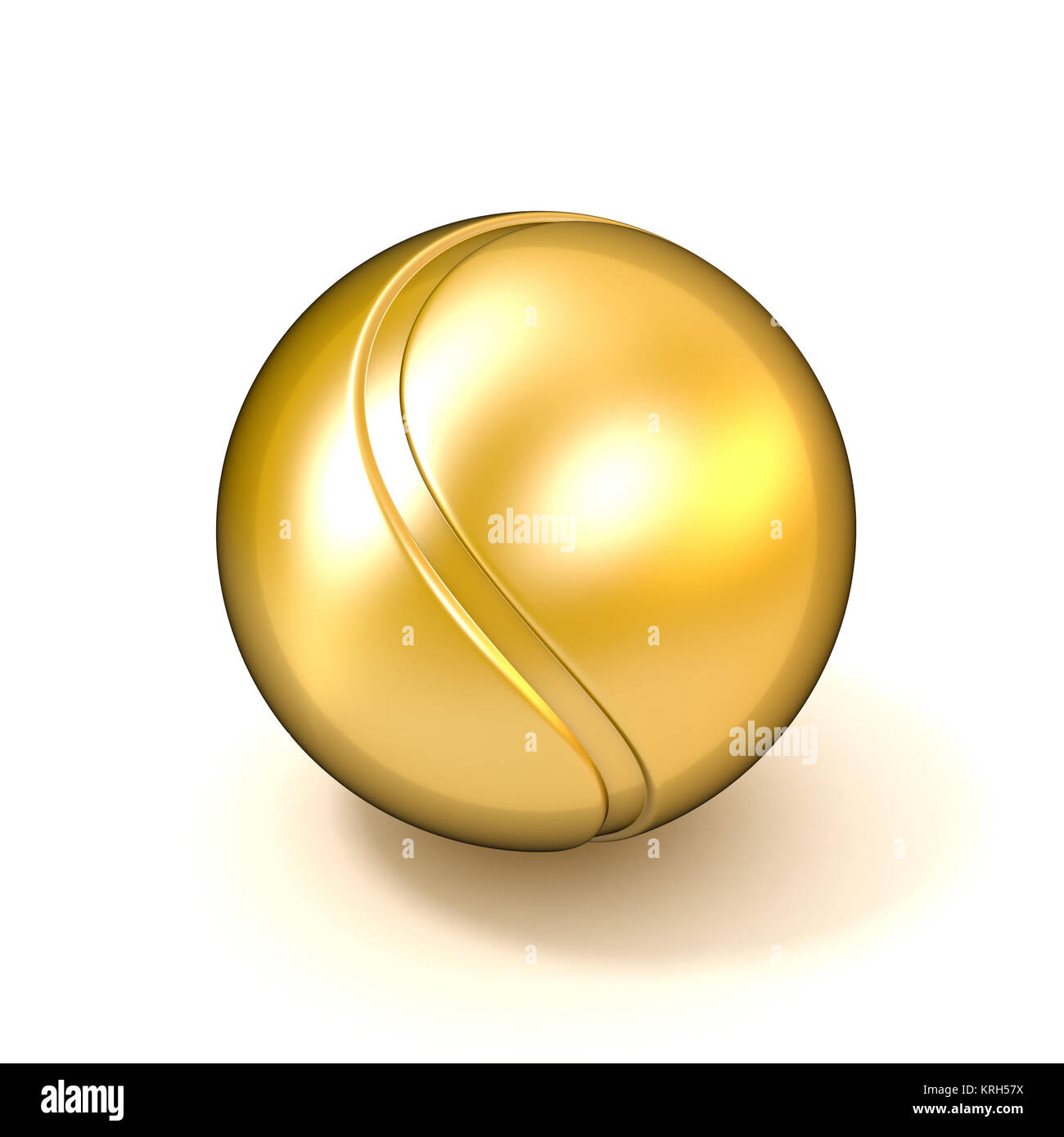Golden palla da tennis isolati su sfondo bianco. 3D Foto Stock