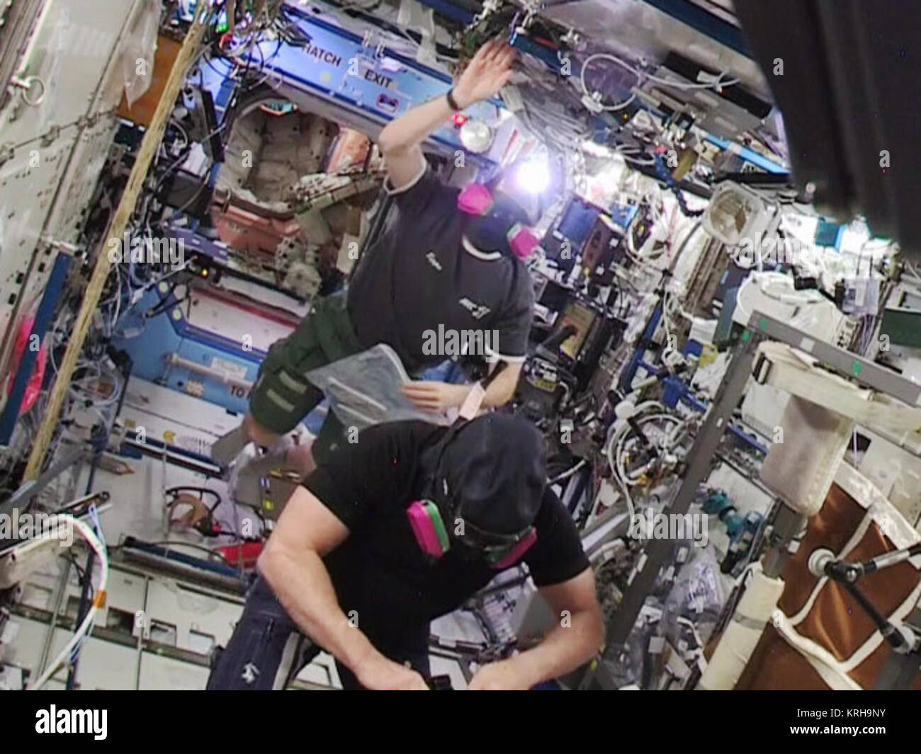 ISS-42 Barry Wilmore e Terry Virts ri-entrato nel segmento degli STATI UNITI Foto Stock ISS-42 Barry Wilmore e Terry Virts ri-entrato nel segmento degli STATI UNITI Foto Stock
