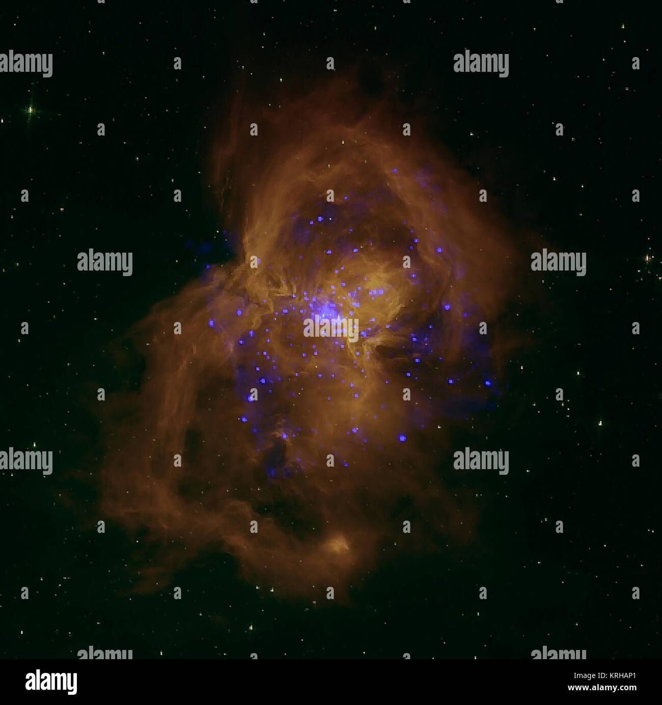 W40 (= Sharpless 2-64) in IR e X-ray Foto Stock
