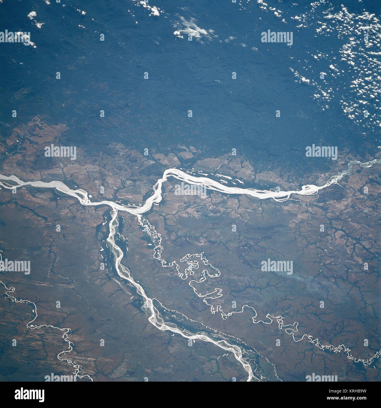 STS61C-36-0029 Orinoco, meta di fiumi, Colombia e Venezuela Gennaio 1986 Foto Stock