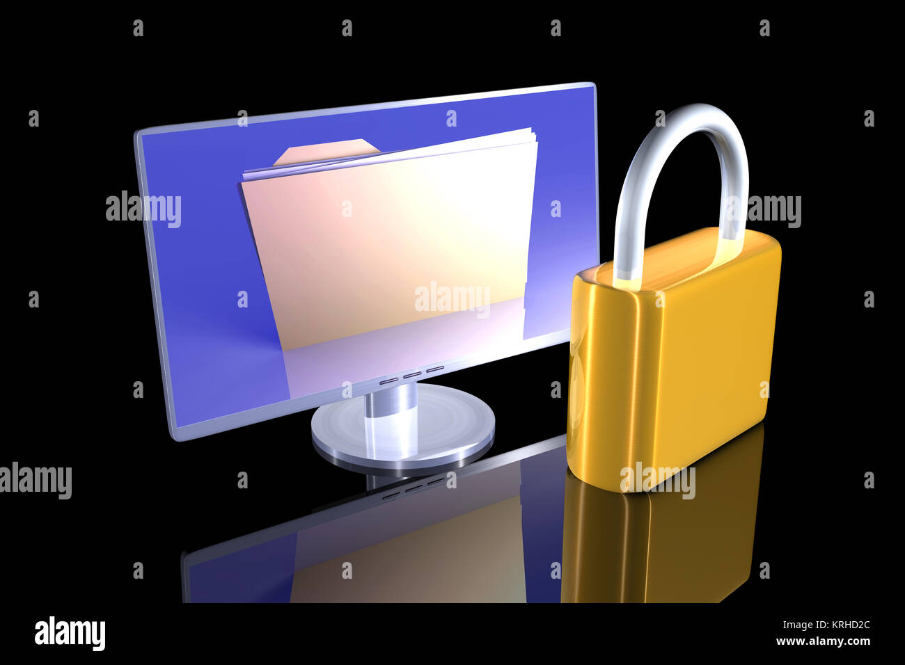 3d reso illustrazione. File bloccato. Foto Stock
