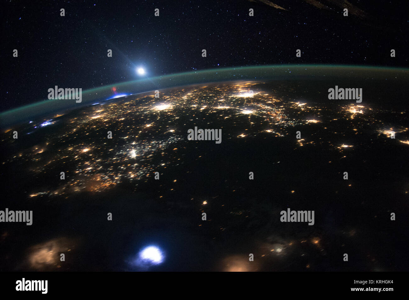 ISS-44 Red Sprite, Northwest Messico Foto Stock