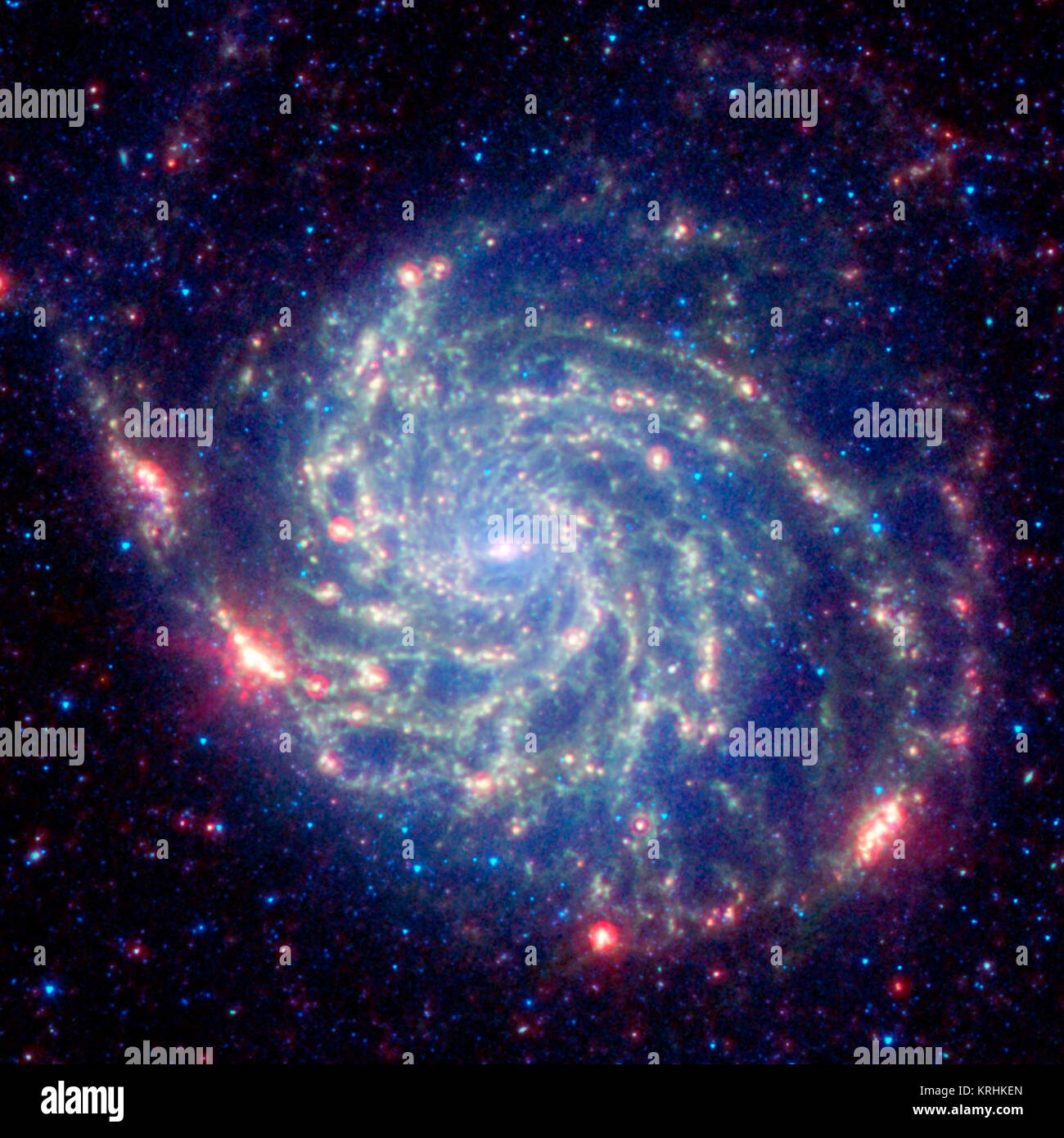 Messier 101 (catturate dal telescopio spaziale Spitzer) Foto Stock