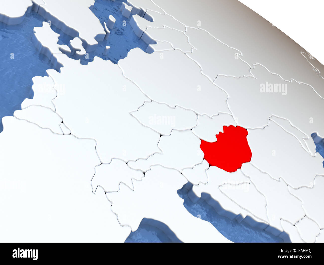 Ungheria sul globo terrestre Foto Stock